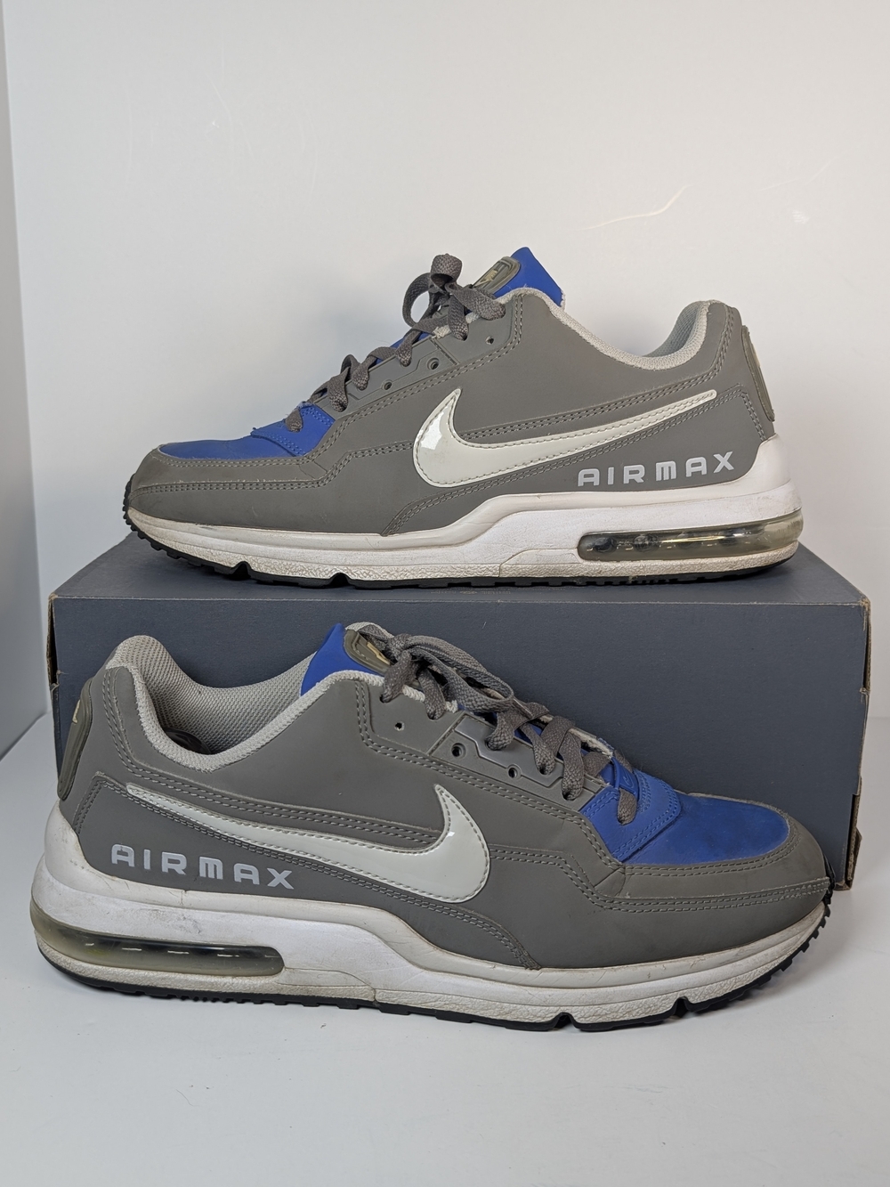 Nike Air Max LTD Grey Blue White Athletic Running Shoes Men's Size 11.5